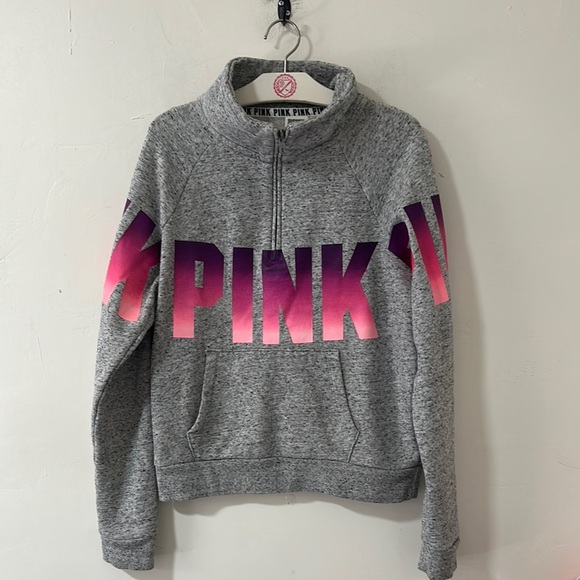 PINK Victoria's Secret Gray and Pink Women's Sweater circa 2017 - Picture 1 of 3